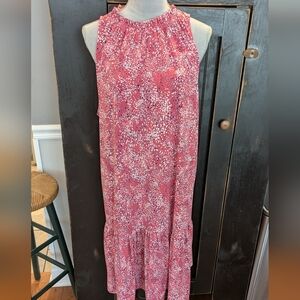 Banana Republic XL Tall Pink and White Floral Midi Dress